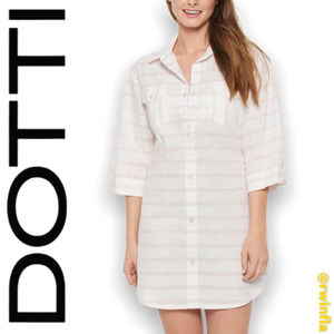 Dotti Shirtdress Swim Cover Up Small White NWT